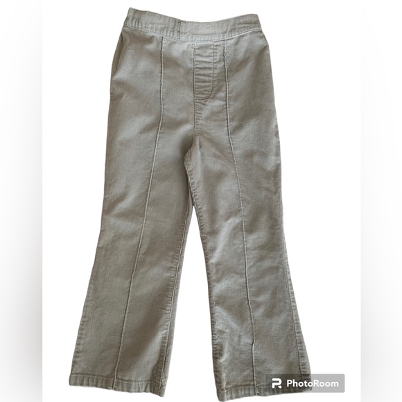 J. Khaki Corduroy Pants Flat Front Flare Pull On Tan Stone Girls Size 4 - Picture 1 of 9